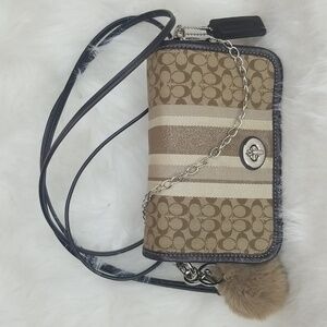 COACH LEGACY STRIPE PENNY FLAP BAG